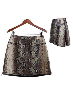 I.AM.GIA Faux Snakeskin Mini Skirt
